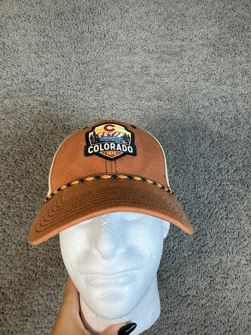 Colorado Hat Cap Strap Back Mens One Size Moose Orange Colorado Patch